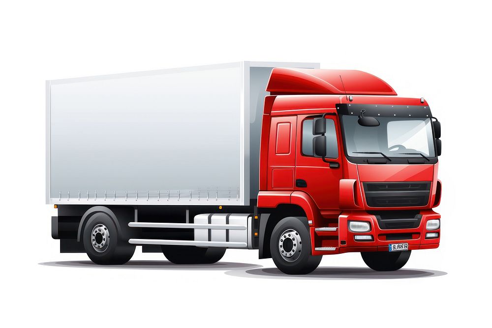 Cargo truck vehicle white background. AI generated Image by rawpixel.