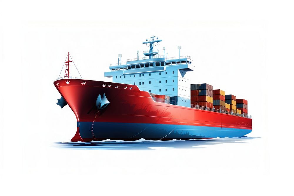 Cargo ship watercraft vehicle. AI generated Image by rawpixel.