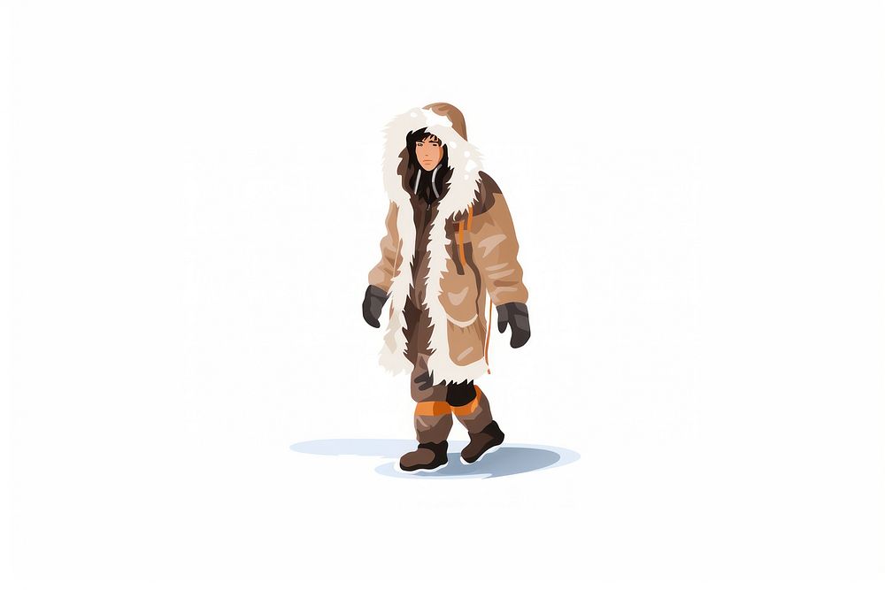 Antarctica coat fur white background. AI generated Image by rawpixel.