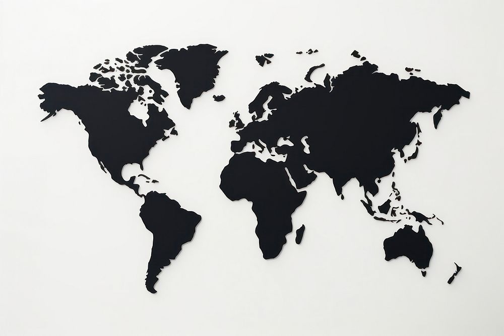 World map silhouette world topography. AI generated Image by rawpixel.