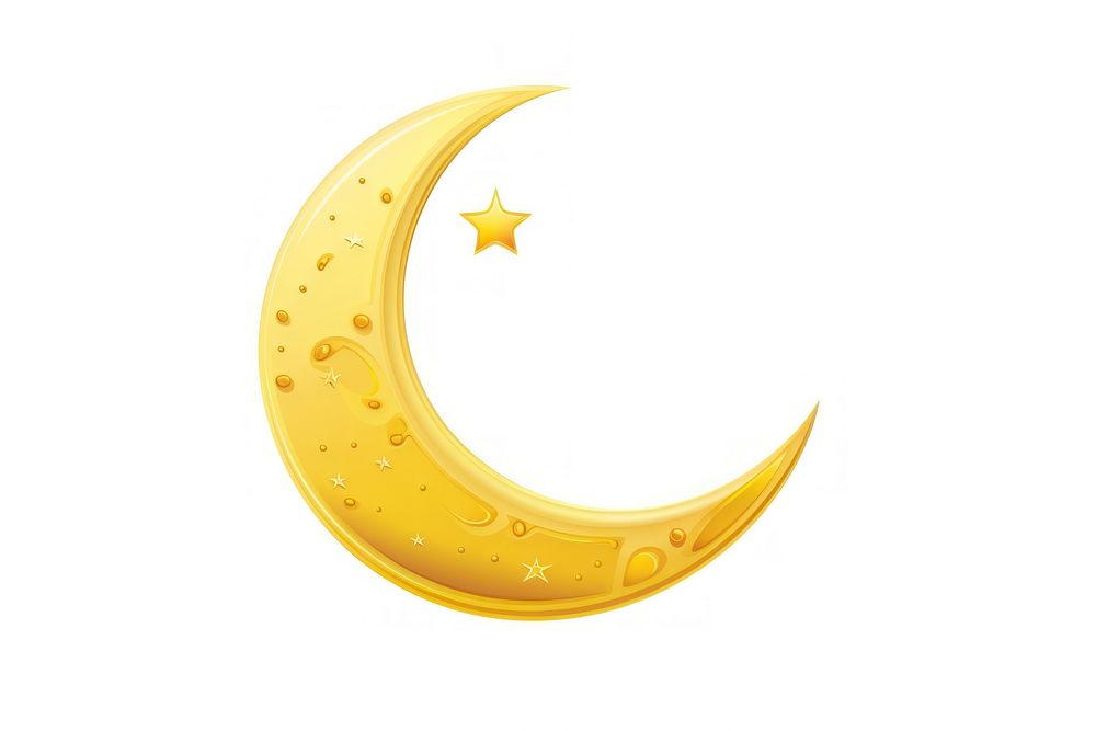Crescent moon astronomy yellow night. AI generated Image by rawpixel.