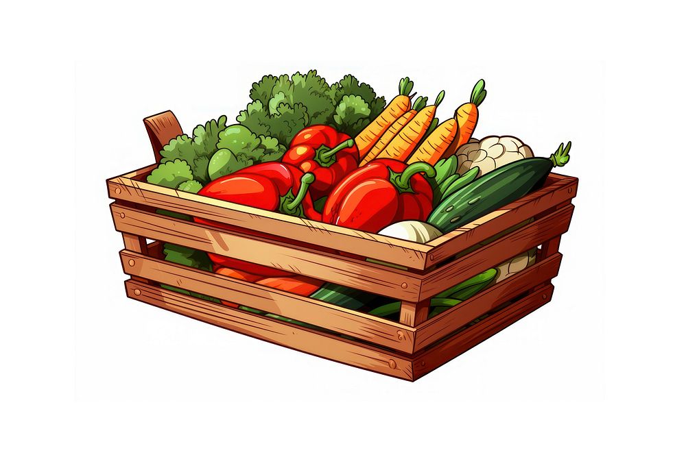 Market basket crate food. AI generated Image by rawpixel.