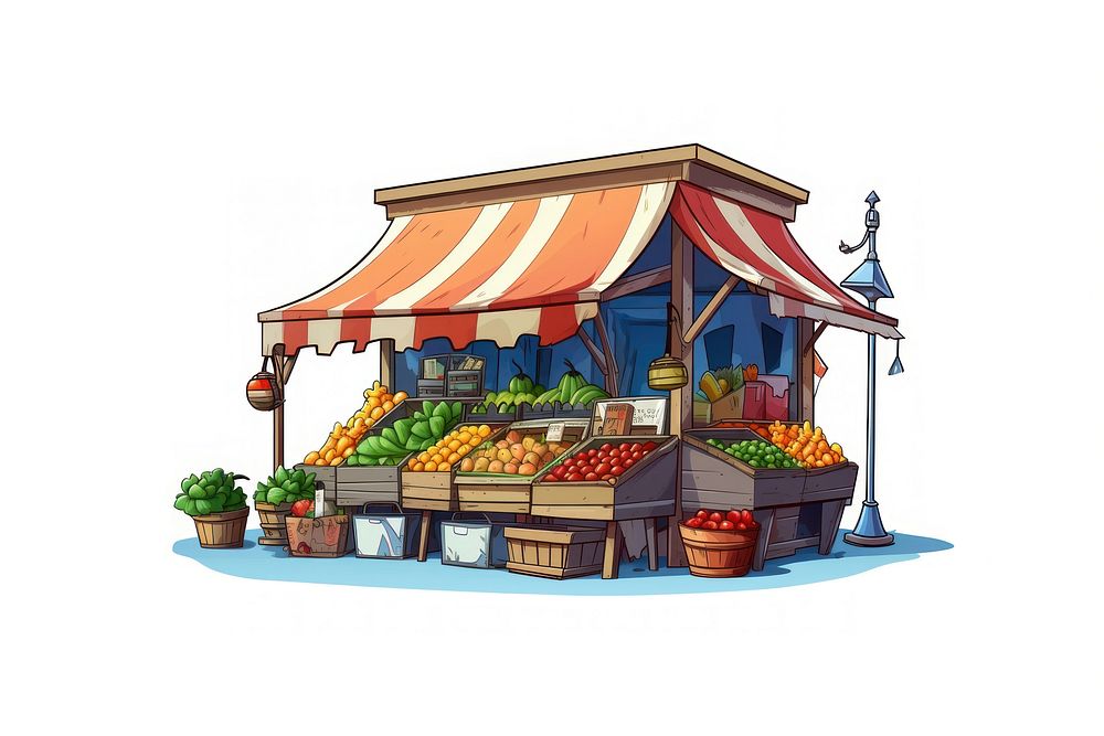 Market cartoon plant food. AI generated Image by rawpixel.