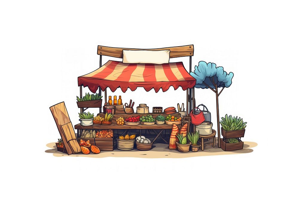 Market outdoors cartoon plant. AI generated Image by rawpixel.