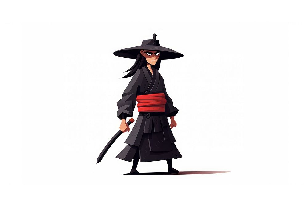 Samurai costume fashion cartoon. AI generated Image by rawpixel.