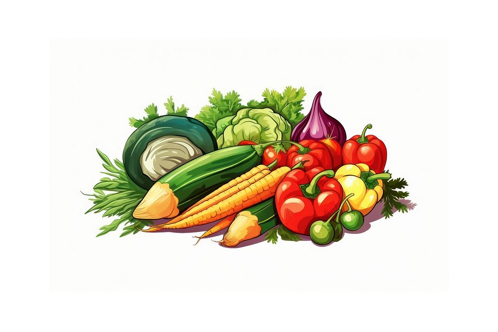 Market vegetable food white background. AI generated Image by rawpixel.