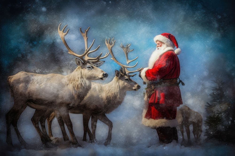Christmas christmas mammal animal. AI generated Image by rawpixel.