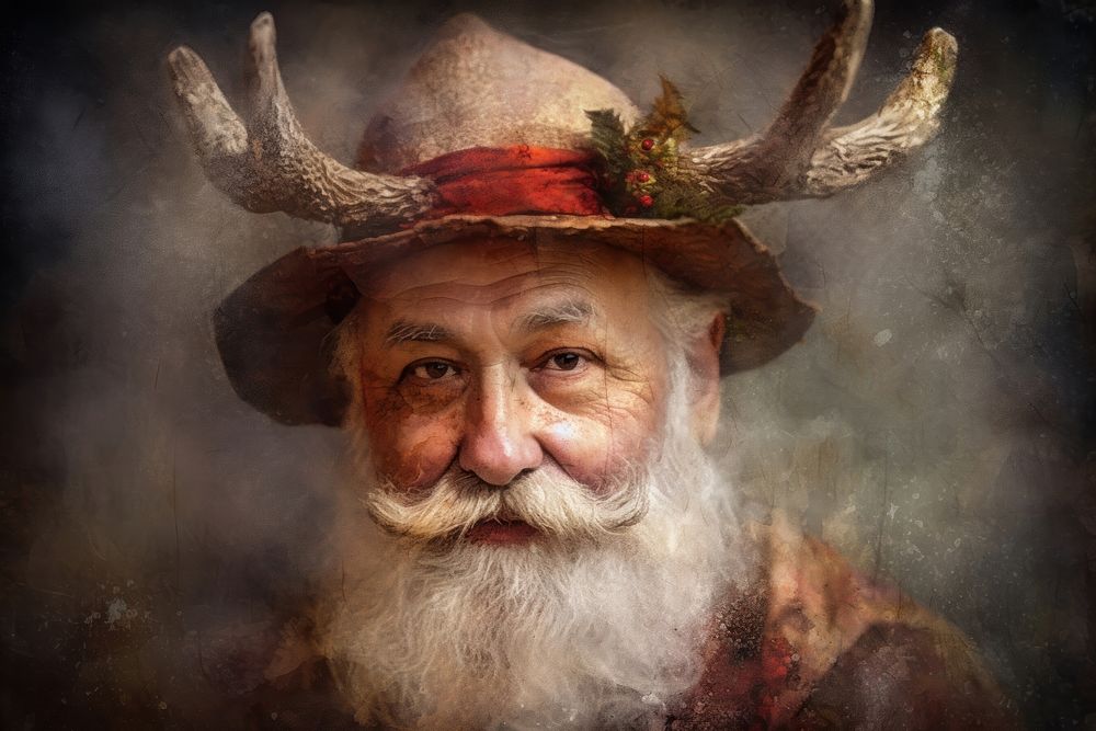 Christmas painting portrait adult. AI generated Image by rawpixel.