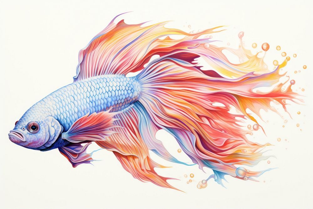 Betta fish animal vibrant color creativity. AI generated Image by rawpixel.