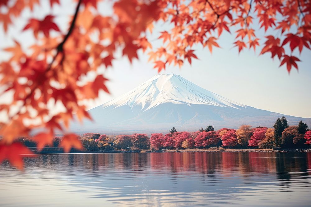 Japanese autumn season landscape mountain outdoors. AI generated Image by rawpixel.