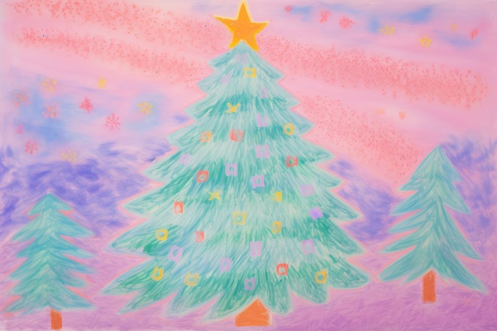 Christmas tree christmas backgrounds drawing. AI generated Image by rawpixel.
