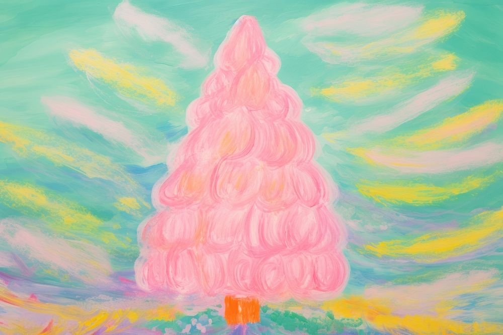 Christmas tree christmas painting drawing. AI generated Image by rawpixel.