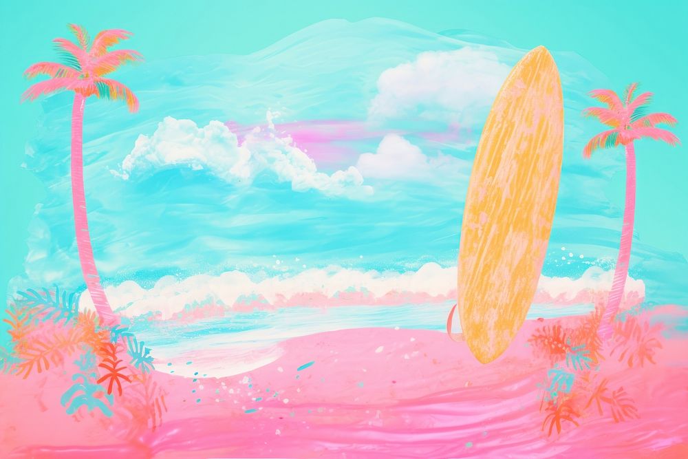 Beach outdoors painting nature. AI generated Image by rawpixel.