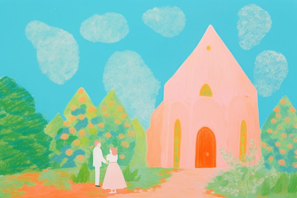 Wedding architecture outdoors standing. AI generated Image by rawpixel.
