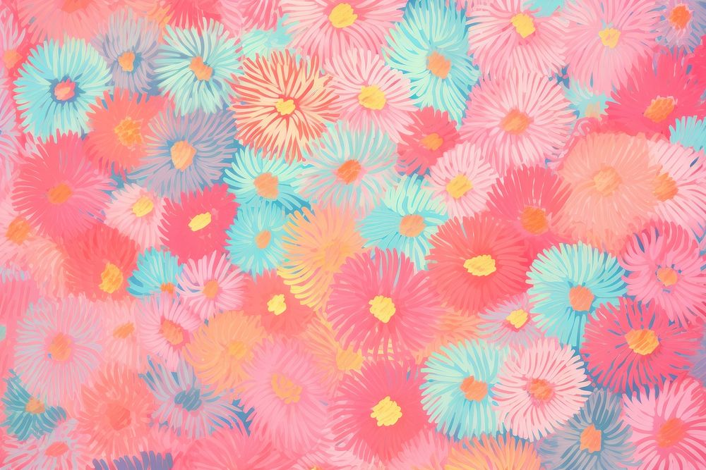 Flowers art backgrounds pattern. AI generated Image by rawpixel.
