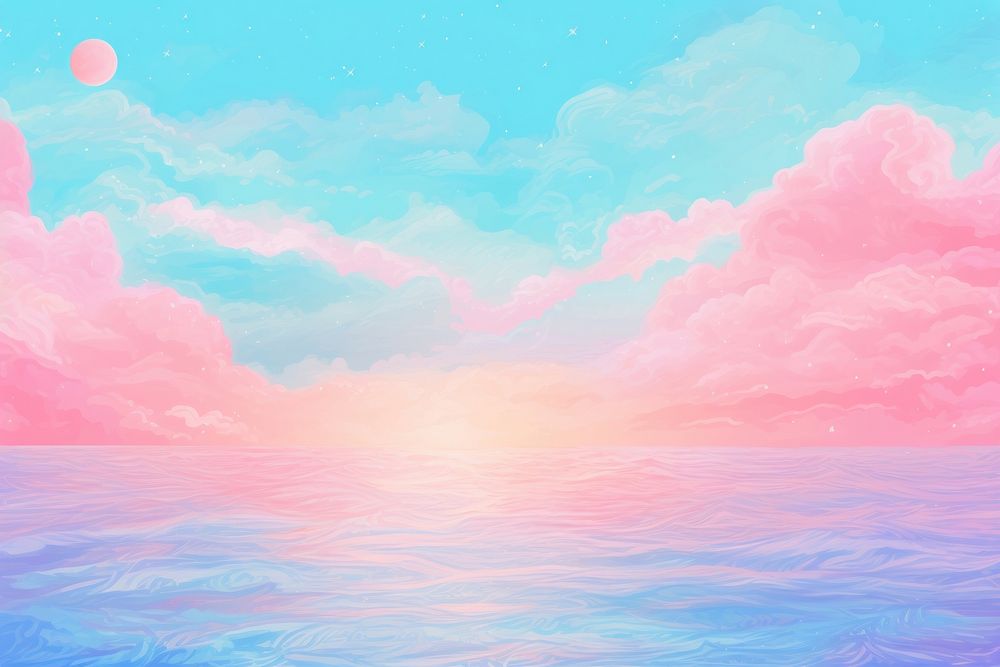 Sea with sunset view backgrounds outdoors horizon. AI generated Image by rawpixel.