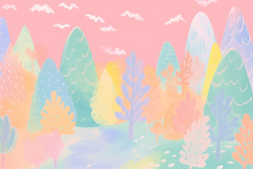 Summer forest backgrounds outdoors painting. AI generated Image by rawpixel.