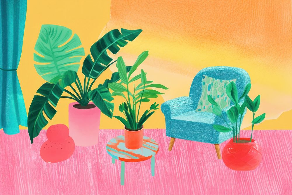 Plant art furniture painting. AI generated Image by rawpixel.