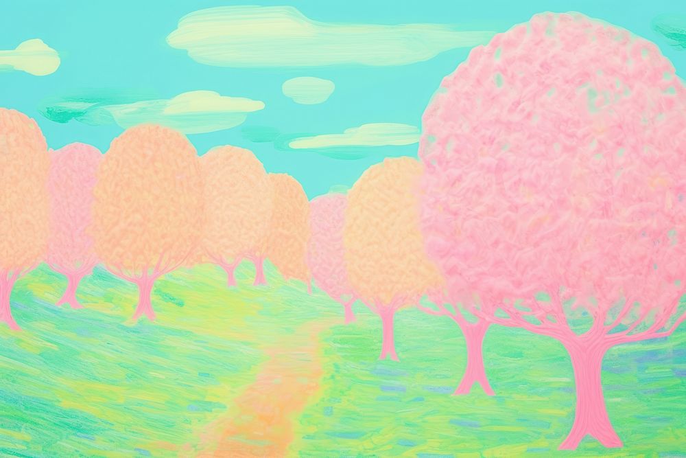 Tree backgrounds painting outdoors. AI generated Image by rawpixel.