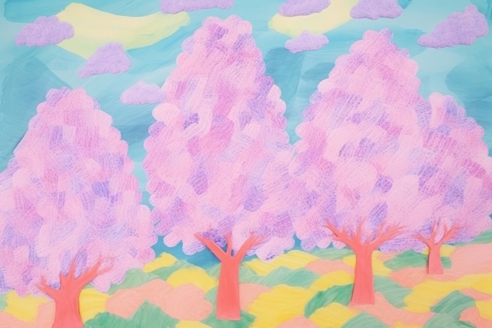 Tree art backgrounds painting. AI generated Image by rawpixel.