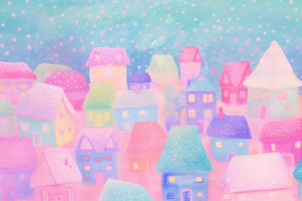 Village backgrounds purple art. AI generated Image by rawpixel.