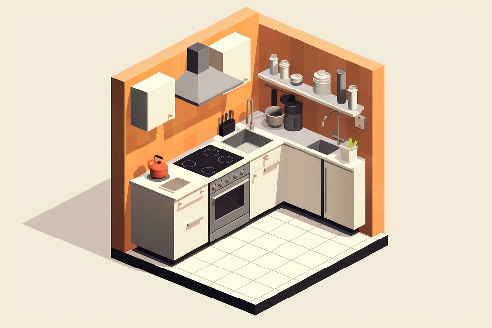 Kitchen isolated appliance sink refrigerator. AI generated Image by rawpixel.