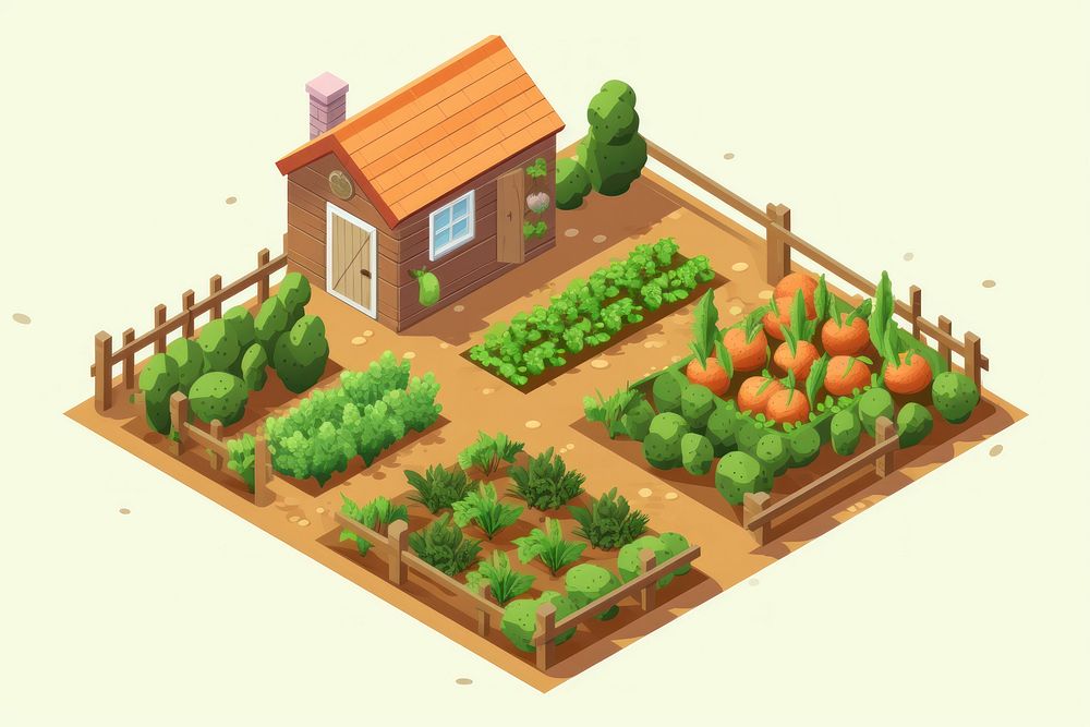 Vegetable garden architecture landscape outdoors. AI generated Image by rawpixel.