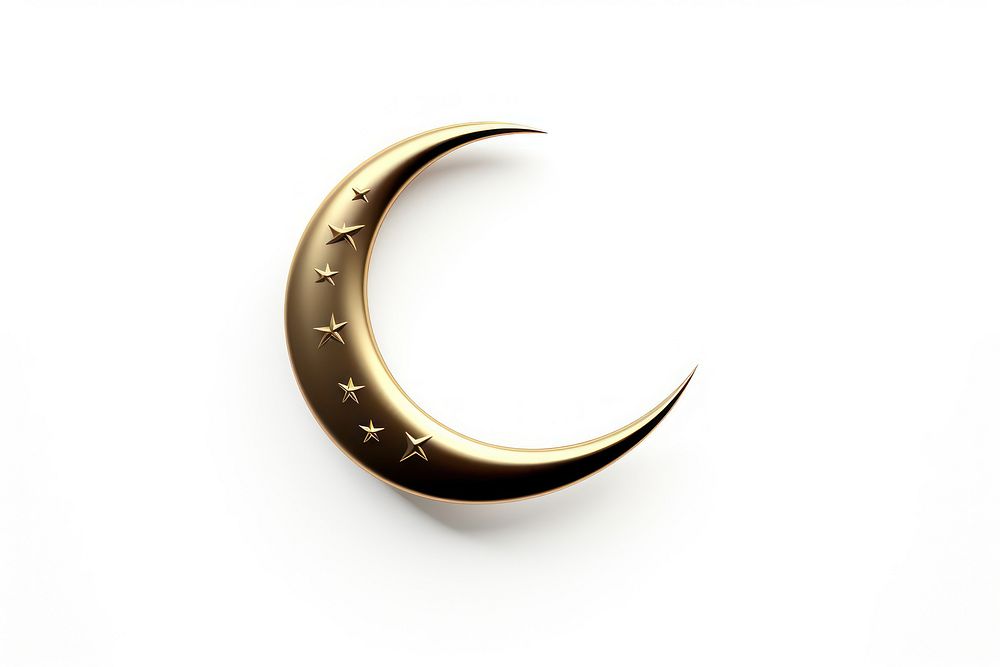 Crescent moon nature night white background. AI generated Image by rawpixel.