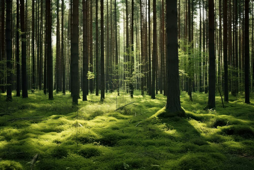 Trees forest vegetation landscape. AI generated Image by rawpixel.