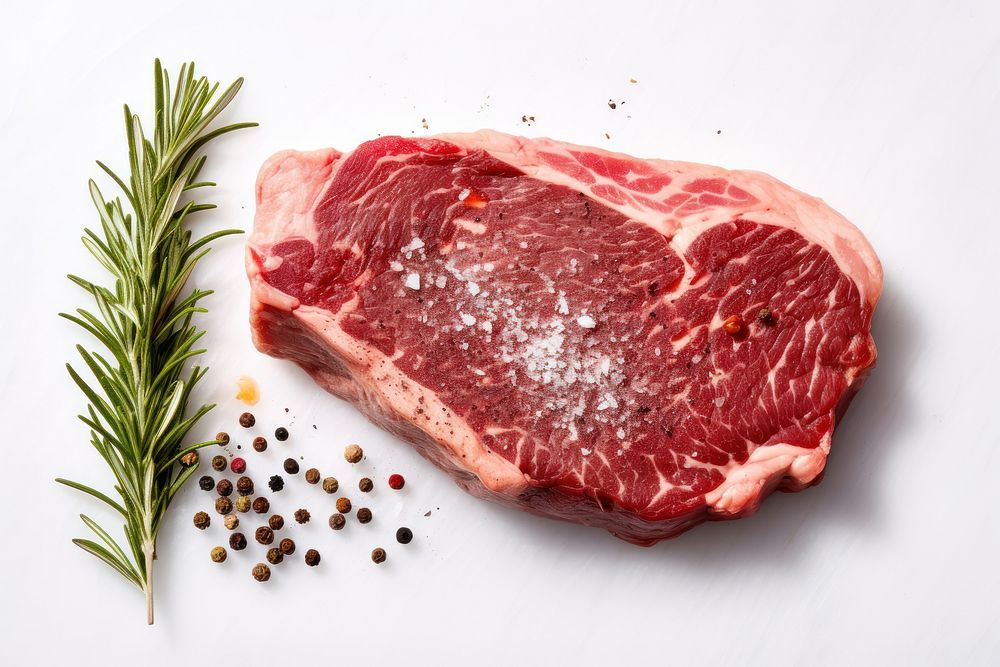 Marbled beef rib eye steak meat food pork. AI generated Image by rawpixel.