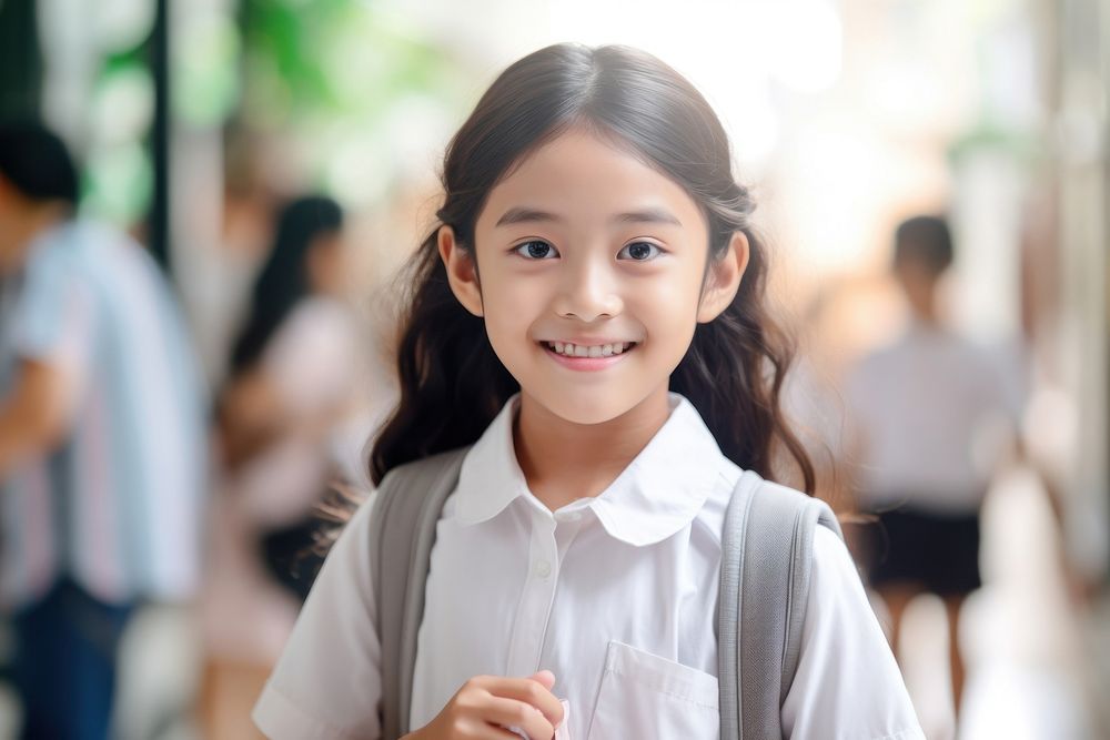 Southeast Asian student adult smile happy. AI generated Image by rawpixel.