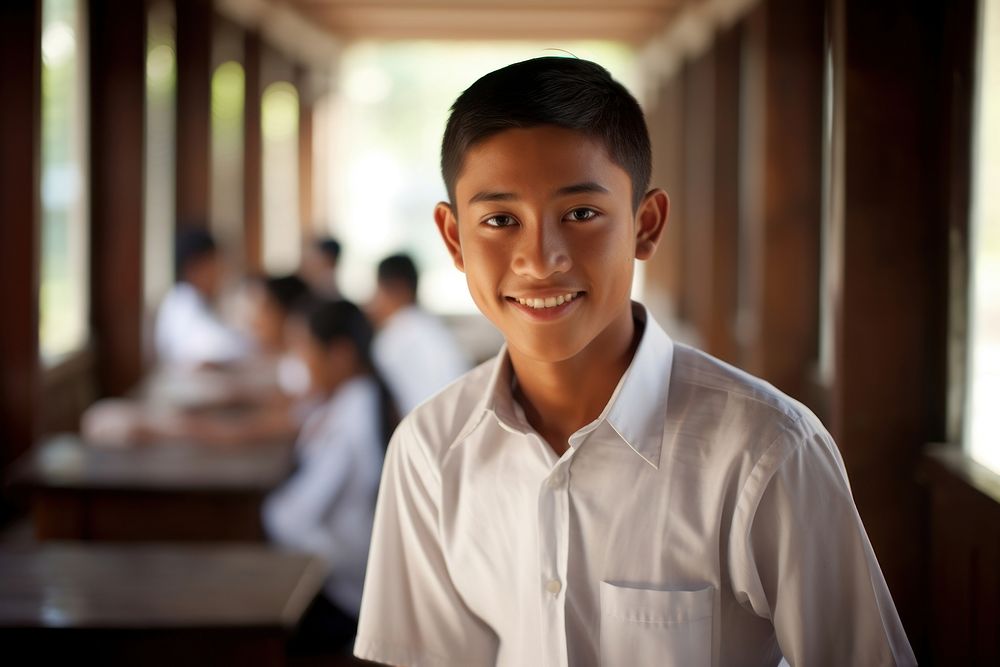 Southeast asian student adult smile happy. AI generated Image by rawpixel.