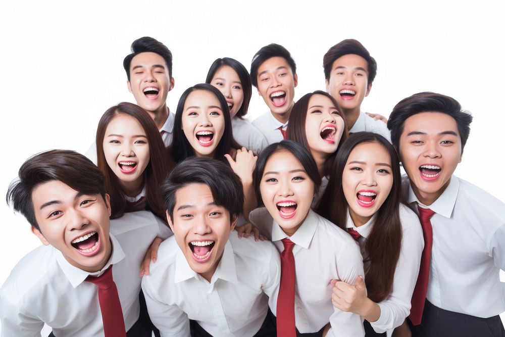Southeast Asian students laughing adult happy. AI generated Image by rawpixel.