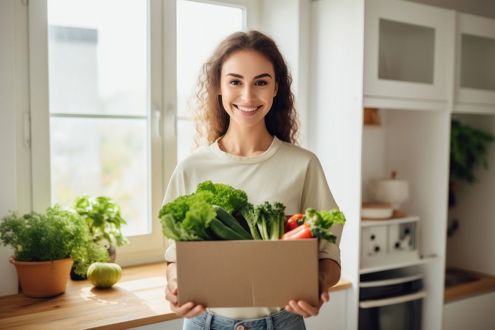 Delivery box vegetable carrying organic. AI generated Image by rawpixel.