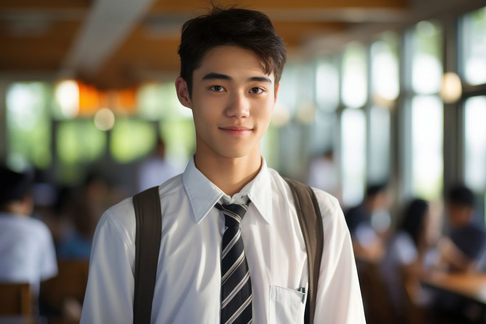 Thai student shirt adult tie. AI generated Image by rawpixel.