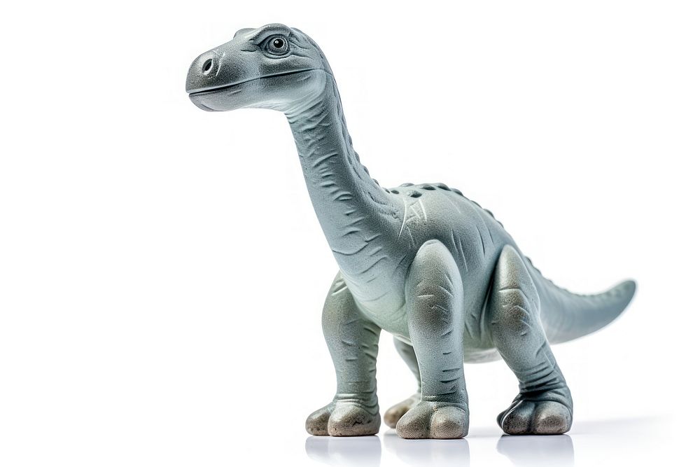 Diplodocus dinosaur toy animal white background representation. 