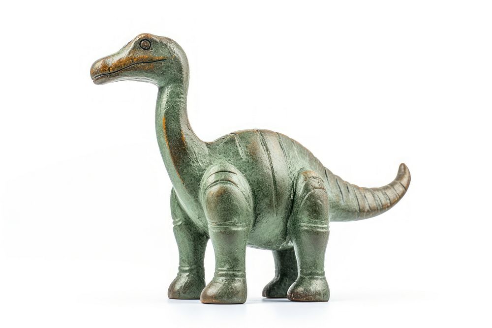 Diplodocus dinosaur toy animal white background representation. 