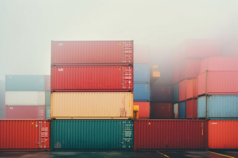 Cargo ship container architecture delivering. AI generated Image by rawpixel.
