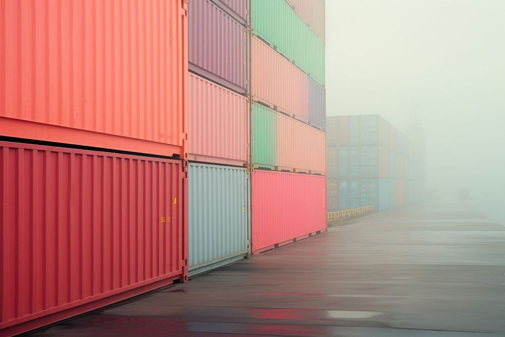 Containers on a cargo ship architecture backgrounds delivering. AI generated Image by rawpixel.