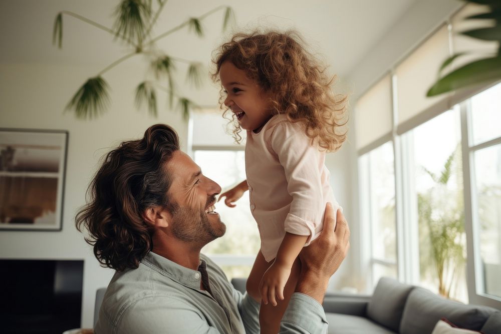Father child adult affectionate. AI generated Image by rawpixel.