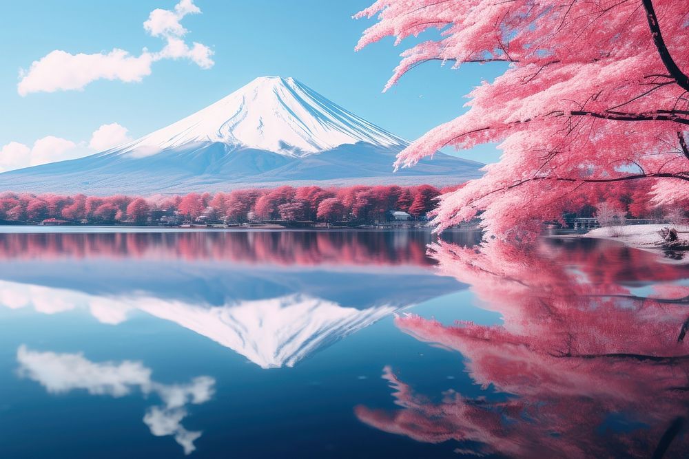 Japanese autumn season landscape mountain outdoors. AI generated Image by rawpixel.