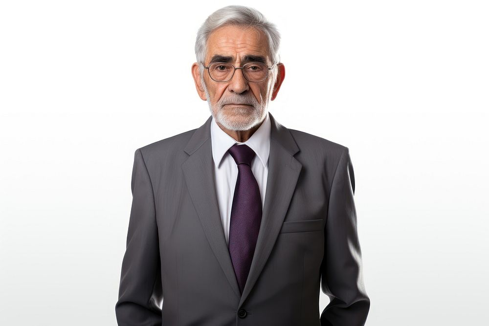 Cool old man wearing a business suit photography portrait glasses. AI generated Image by rawpixel.