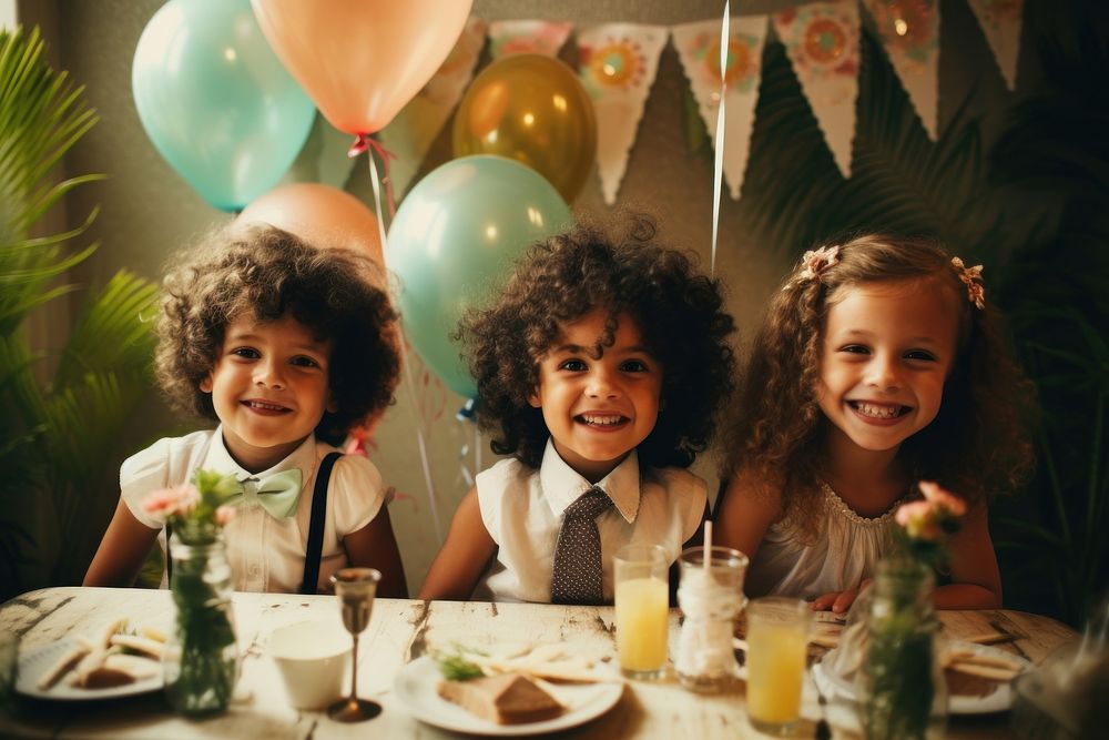 Children party photography portrait. AI generated Image by rawpixel.