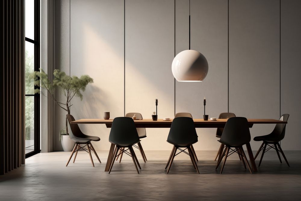 Dining room architecture furniture building. AI generated Image by rawpixel.