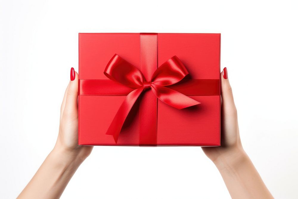 Box gift hand white background. AI generated Image by rawpixel.