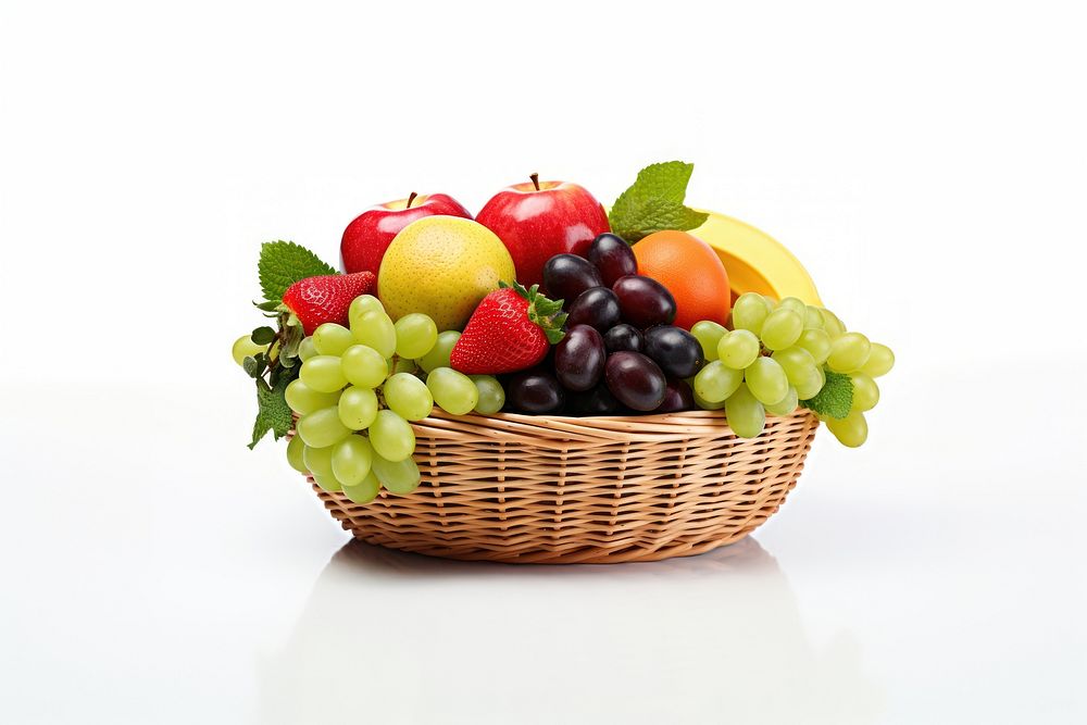Fruit basket fruit grapes apple. AI generated Image by rawpixel.