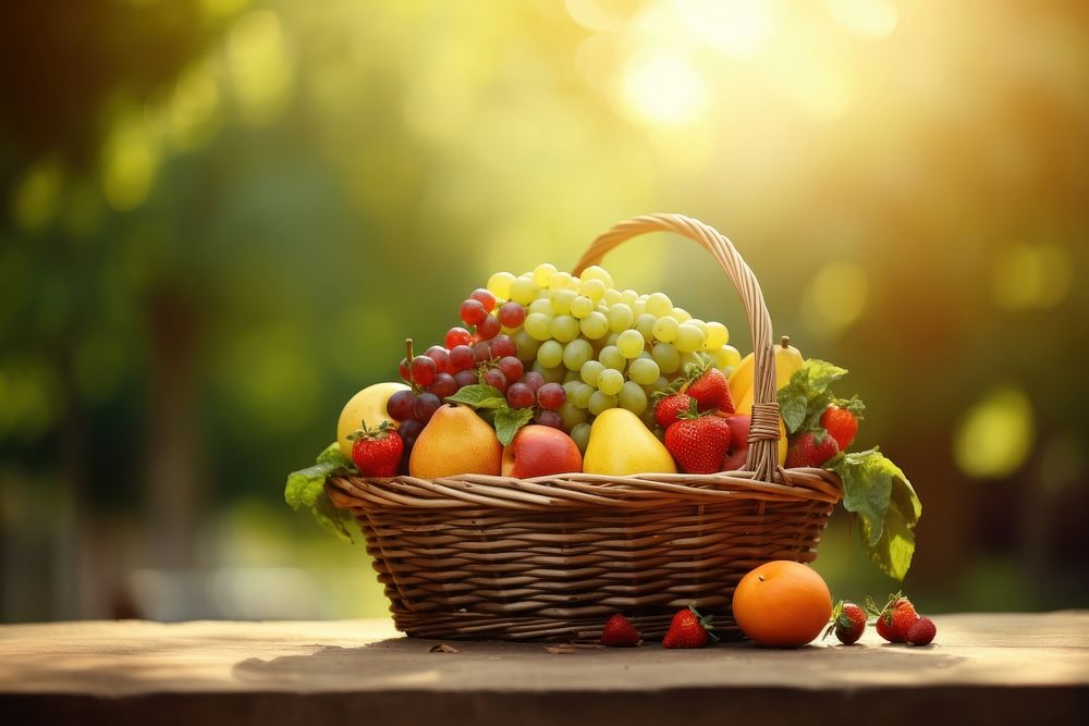 Fruit basket fruit organic plant. AI generated Image by rawpixel.