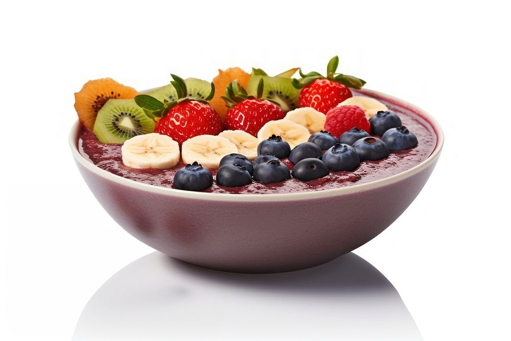 Smoothie bowl blueberry raspberry fruit. AI generated Image by rawpixel.