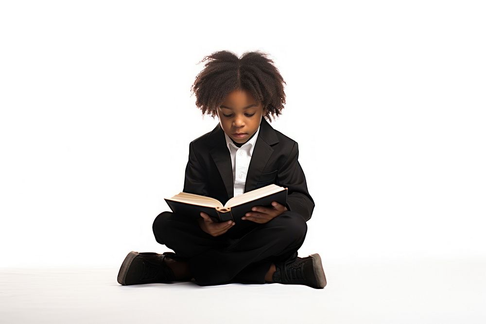 Black people reading sitting book. AI generated Image by rawpixel.