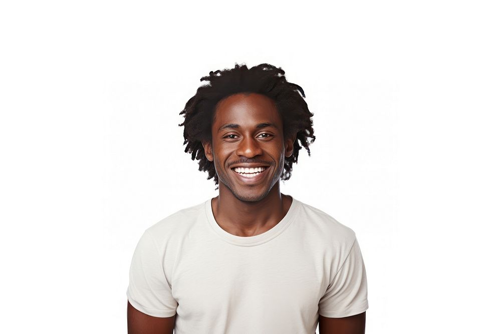 Black people t-shirt smiling smile. AI generated Image by rawpixel.